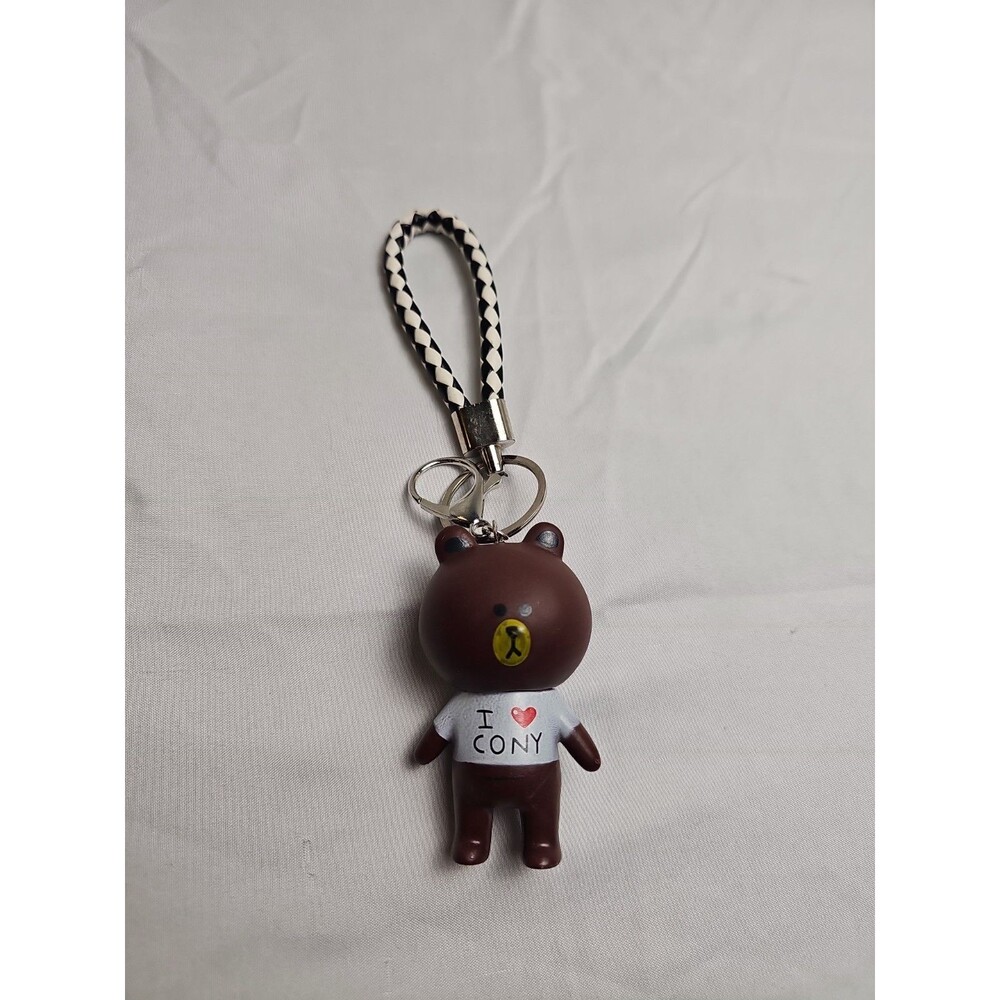 LINE FRIENDS Brown Bear I LOVE CONY Figure Keychain Character Bag Charm Key